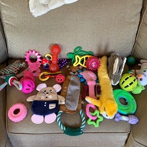 Large group of  30 dog toys.